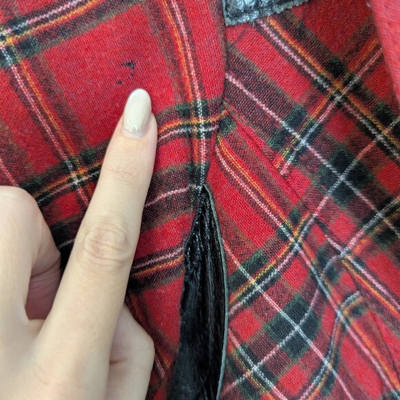 Smythe Wool Red Tartan Plaid Leather Rifle Patch Equestrian Blazer 6 - Picture 4 of 14